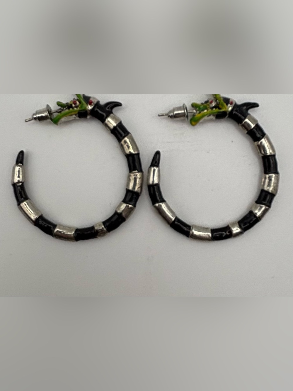 Beetle-Juice Sand-Worm Metallic Hoop Earrings